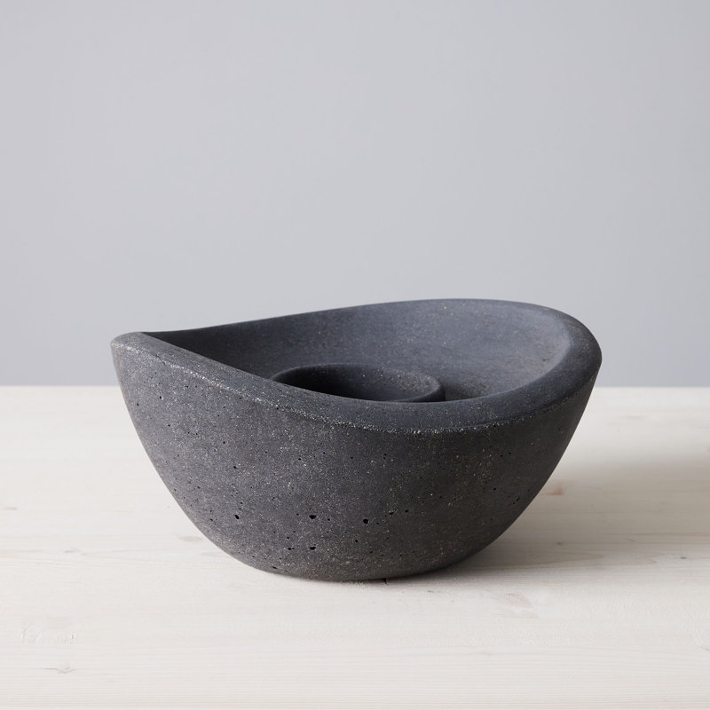 TerraFlame Wave Concrete Table Top Gel Fuel Fire Bowl Indoor and